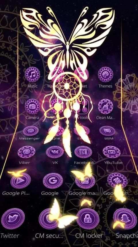 Neon Butterfly Dream Catcher Theme screenshot 2