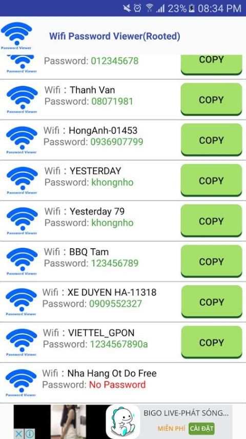 Wifi Password Recovery (Rooted request) 1 تصوير الشاشة