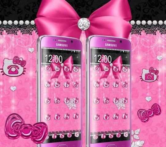 Pink Kitty Bowknot Theme screenshot 1