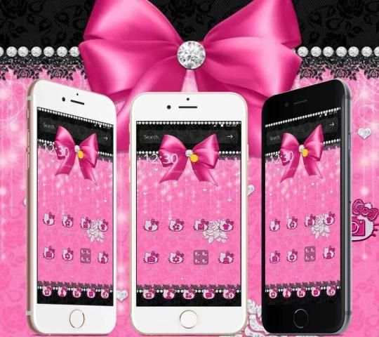 Pink Kitty Bowknot Theme screenshot 3