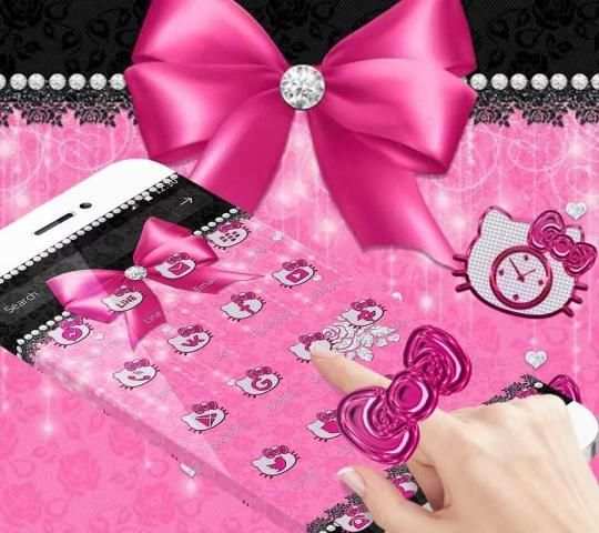 Pink Kitty Bowknot Theme screenshot 2