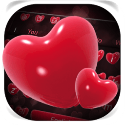 ikon Tema Keyboard Hati Merah