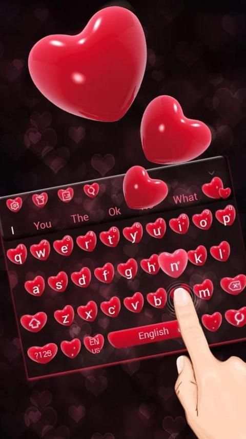 Tema Keyboard Hati Merah screenshot 3
