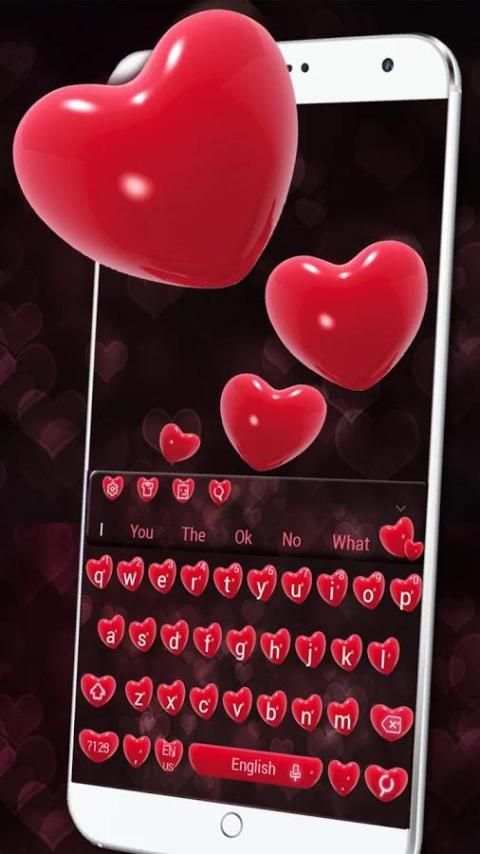 Tema Keyboard Hati Merah screenshot 1