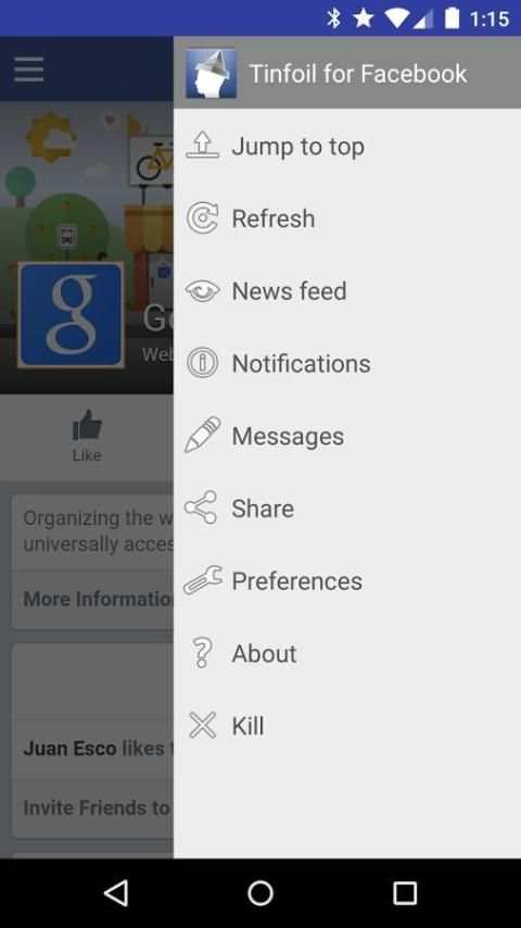 Tinfoil for Facebook screenshot 2