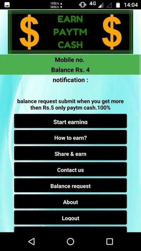Earn Paytm cash screenshot 1