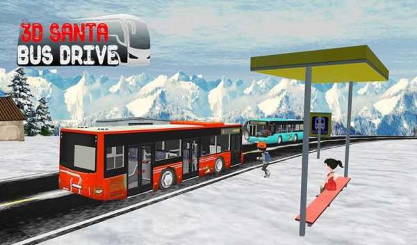 Santa Snow Bus Drive Pick and Drop Passenger 2018 screenshot 5