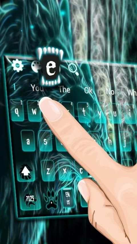 Тема Neon Wolf Keyboard скриншот 1