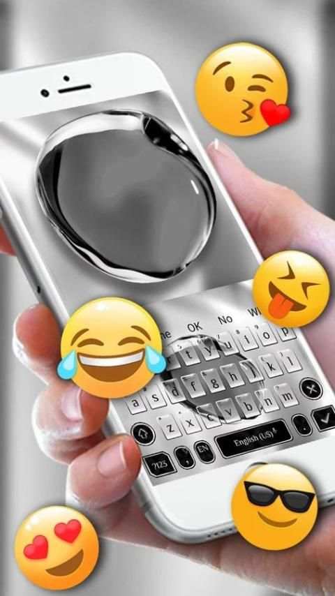 Tema Keyboard Kristal Hitam screenshot 1