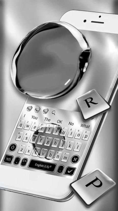 Tema Keyboard Kristal Hitam screenshot 2