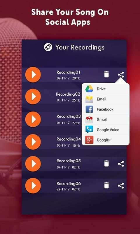 Karaoke Recorder: Create Songs 1 تصوير الشاشة
