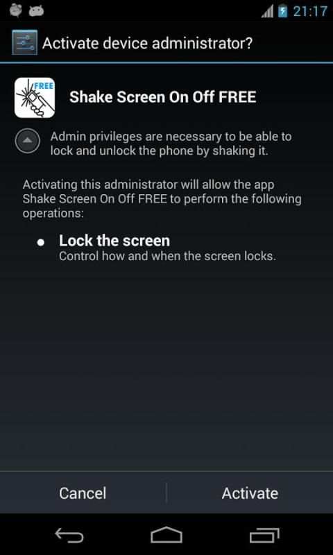 Shake Screen On Off FREE screenshot 1