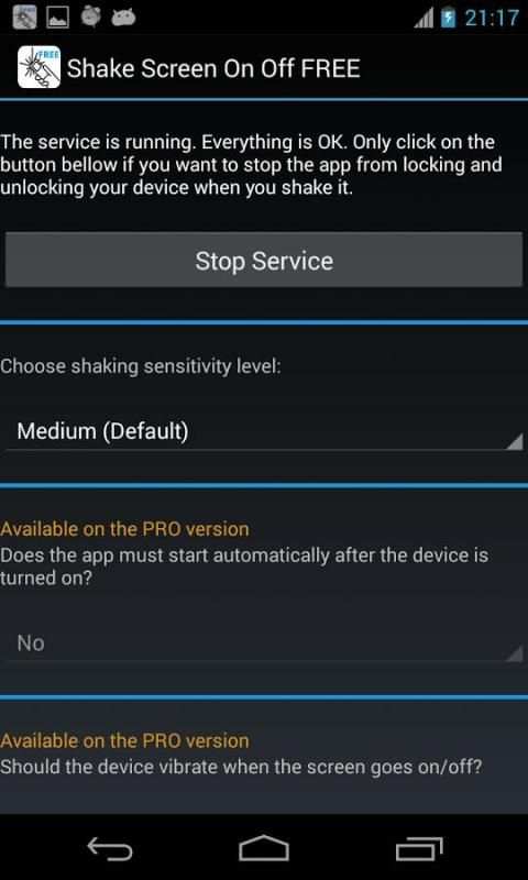 Shake Screen On Off FREE screenshot 2