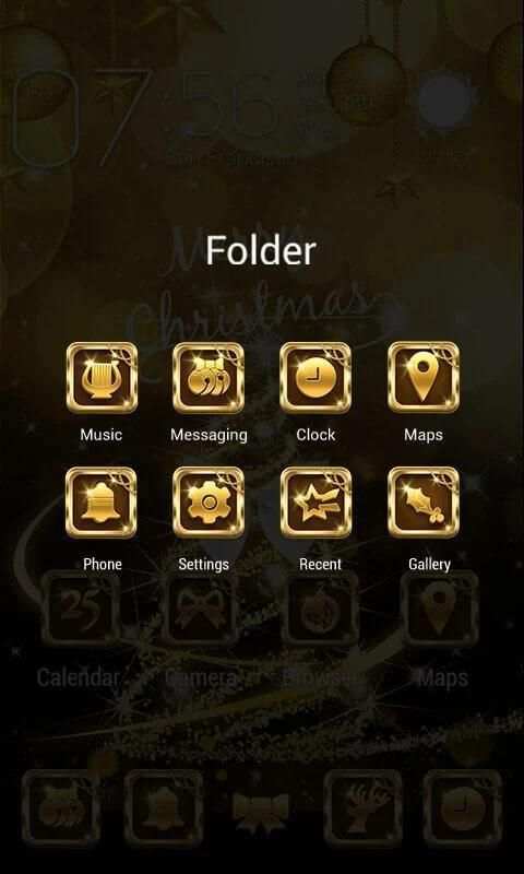 Golden Xmas Parallax V Launcher Theme скриншот 2