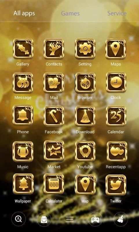 Golden Xmas Parallax V Launcher Theme скриншот 3