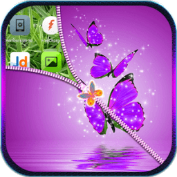 Butterfly Zipper Lock Screen أيقونة
