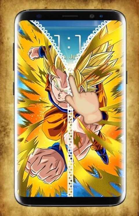 Saiyan Goku Zipper Lock Screen screenshot 3