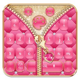 ikon Mincing Pink Zipper Salmon Keyboard Theme