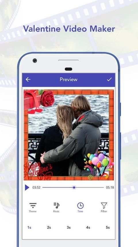 Valentine Video Maker 1 تصوير الشاشة