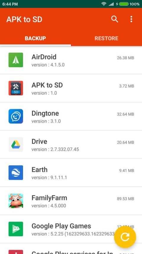 Backup apk to SD screenshot 2