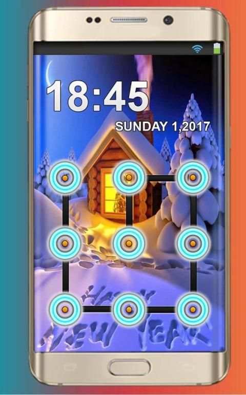 New Year Pattern Lock Screen With Picture Sccurity screenshot 2