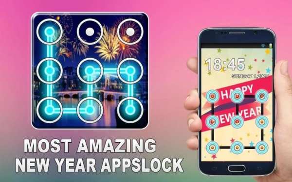 New Year Pattern Lock Screen With Picture Sccurity screenshot 1