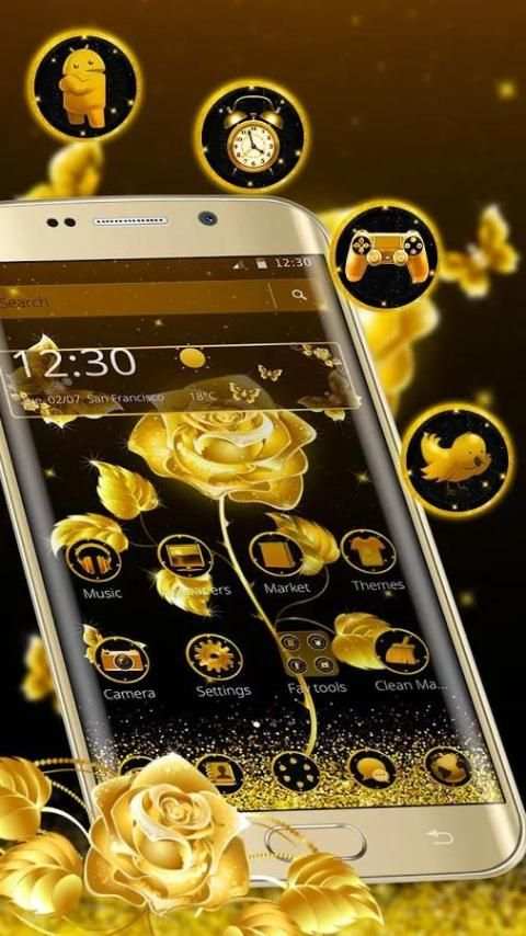 Golden Rose Launcher Theme screenshot 5
