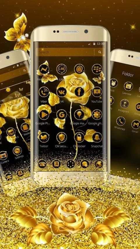 Golden Rose Launcher Theme screenshot 4