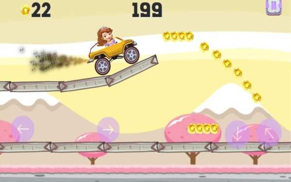 Princess Sofia Driving Car (Hill Climb) screenshot 1