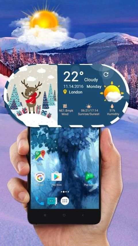 Christmas Weather Widget Theme скриншот 3