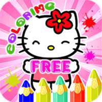 Kidss Coloring Book For Kitty Cat