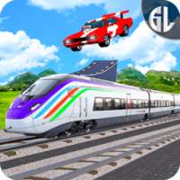 Highway Car Stunt on Crazy Train Fun Mania