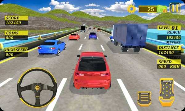 High Speed Traffic Car Driving Road Race Simulator स्क्रीनशॉट 1