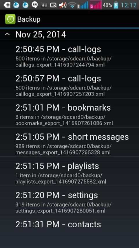 Backup Contact/Sms/Call Logs скриншот 8