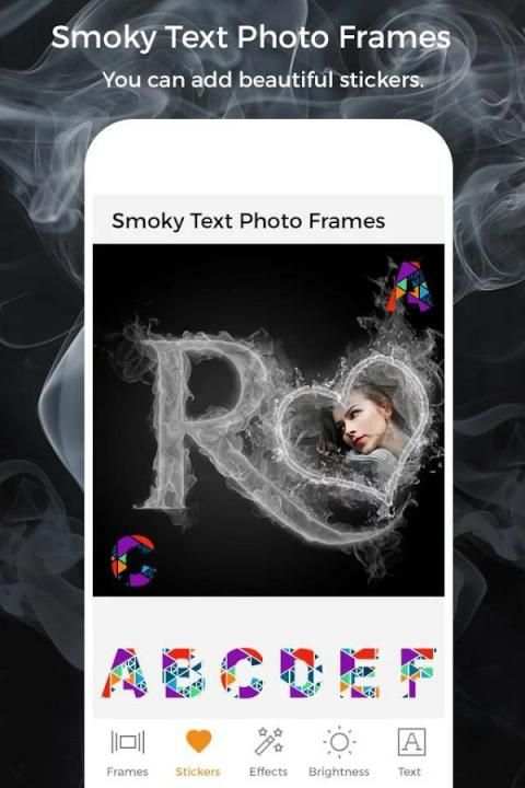 Smoky Text Photo Frame स्क्रीनशॉट 3