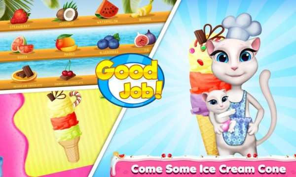Talking Cat Ice Cream Maker - Cooking Game 2 تصوير الشاشة