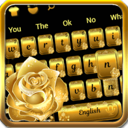 Gold glitter rose keyboard theme иконка