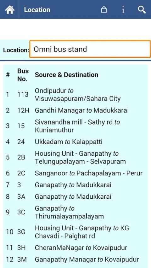 Coimbatore Bus Info скриншот 1