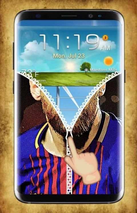 Lionel Messi Zipper Lock Screen скриншот 1
