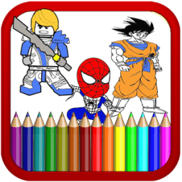 ikon Super Hero Coloring Book for Kids and Adults