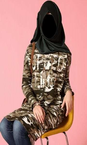 Hijab Lady Jeans Style Photo Frames screenshot 1