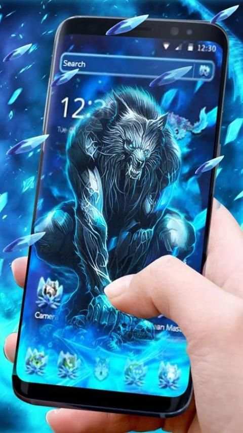 Blue Ice Wolf Theme screenshot 3
