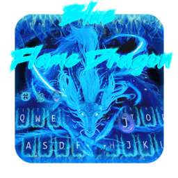 Синий пламенный дракон иконка