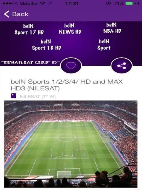 Info For TV Sat bien Sport 217 screenshot 1