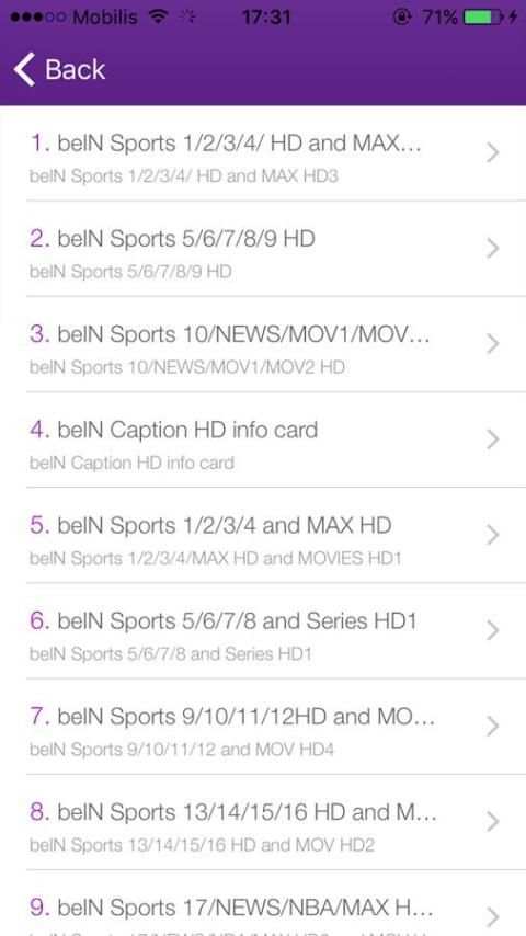 Info For TV Sat bien Sport 217 screenshot 6