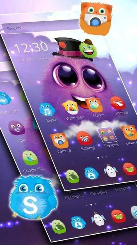 Fluffy Peach Mobile Theme 4 تصوير الشاشة