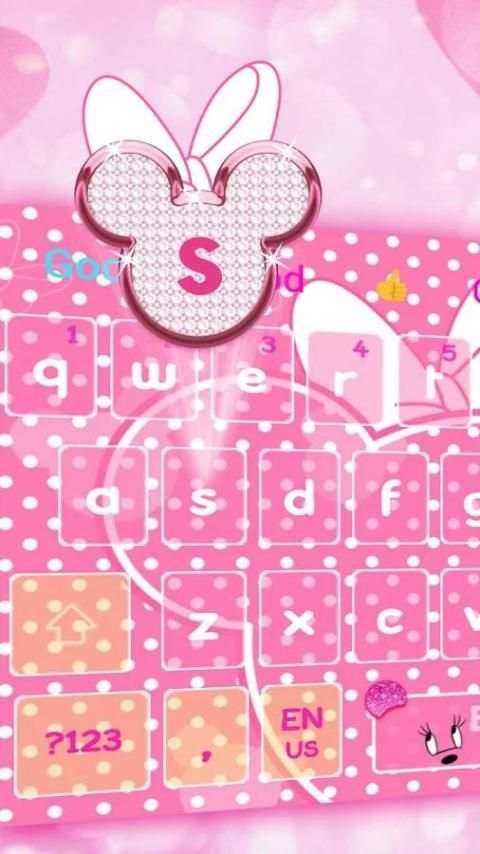 Minny Cute Pink Bowknot Keyboard Theme screenshot 3