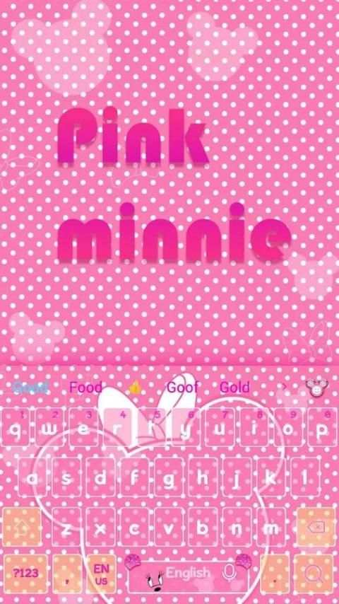 Minny Cute Pink Bowknot Keyboard Theme screenshot 1