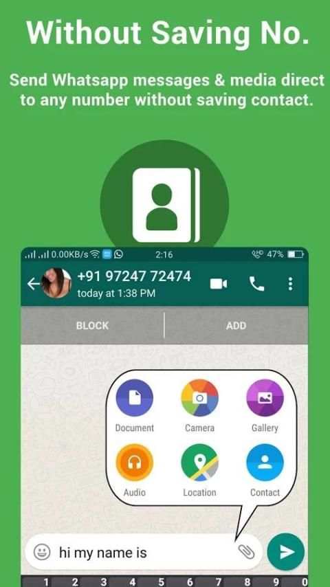 Open In Whatsapp - Direct Chat скриншот 1