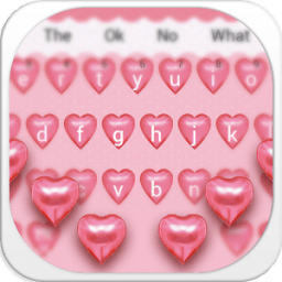 ikon Keyboard Jantung Merah Muda